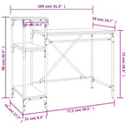 Schreibtisch mit Regal Räuchereiche 105x50x90 cm Holzwerkstoff