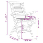 Gartenstühle 4 Stk. Klappbar 56x63x90 cm Massivholz Teak