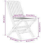 Gartenstühle 8 Stk. Klappbar 47x47x89 cm Massivholz Teak