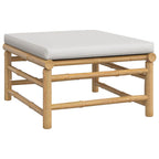 11-tlg. Garten-Lounge-Set mit Hellgrauen Kissen Bambus