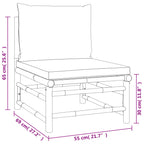 7-tlg. Garten-Lounge-Set mit Taupe Kissen Bambus