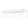 Pavillon mit Dach Weiß 15,61x2,28x2,69 m Polyethylen