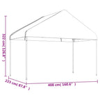 Pavillon mit Dach Weiß 4,46x4,08x3,22 m Polyethylen