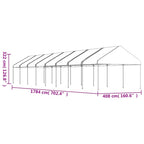 Pavillon mit Dach Weiß 17,84x4,08x3,22 m Polyethylen