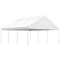 Pavillon mit Dach Weiß 6,69x5,88x3,75 m Polyethylen