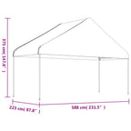 Pavillon mit Dach Weiß 6,69x5,88x3,75 m Polyethylen