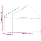 Pavillon mit Dach Weiß 15,61x5,88x3,75 m Polyethylen
