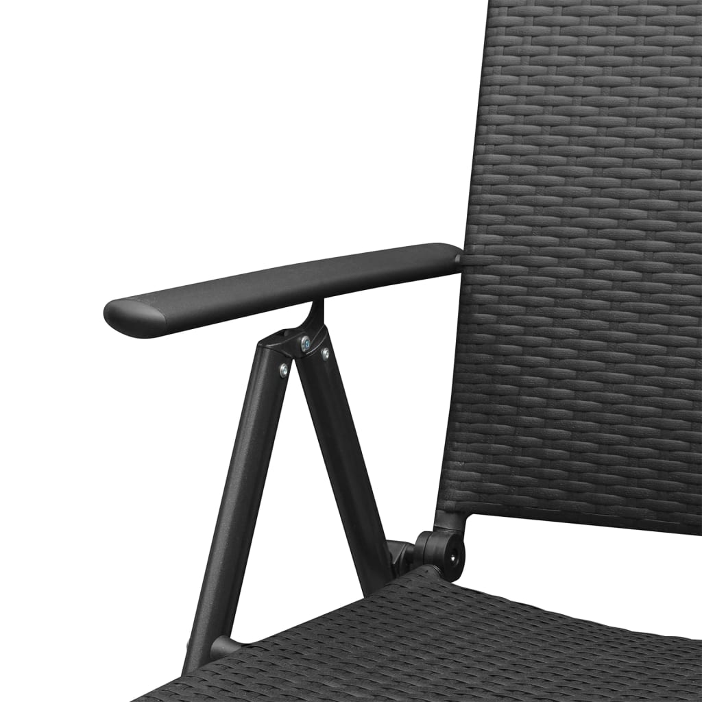 7-tlg. Garten-Essgruppe Schwarz Poly Rattan