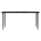 7-tlg. Garten-Essgruppe Schwarz PVC-Rattan