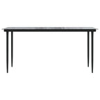 7-tlg. Garten-Essgruppe Schwarz PVC-Rattan