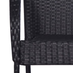 5-tlg. Garten-Essgruppe Schwarz Poly Rattan