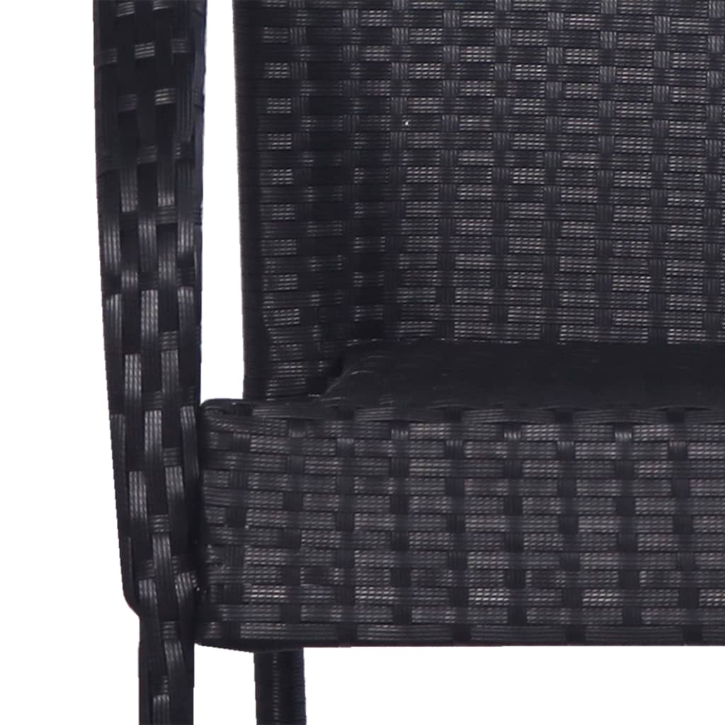5-tlg. Garten-Essgruppe Schwarz Poly Rattan