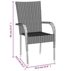 7-tlg. Garten-Essgruppe Braun Poly Rattan