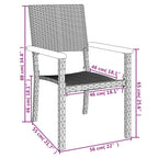 7-tlg. Garten-Essgruppe Schwarz Poly Rattan