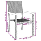 5-tlg. Garten-Essgruppe Schwarz Poly Rattan