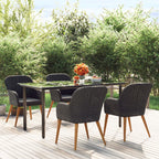 5-tlg. Garten-Essgruppe mit Kissen Schwarz