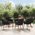 7-tlg. Garten-Essgruppe mit Kissen Schwarz