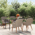 5-tlg. Garten-Essgruppe mit Kissen Braun
