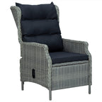 7-tlg. Garten-Essgruppe Hellgrau Poly Rattan