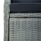 7-tlg. Garten-Essgruppe Hellgrau Poly Rattan