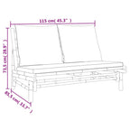 4-tlg. Garten-Lounge-Set mit Cremeweißen Kissen Bambus