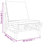 4-tlg. Garten-Lounge-Set mit Cremeweißen Kissen Bambus