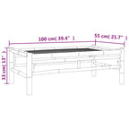 4-tlg. Garten-Lounge-Set mit Cremeweißen Kissen Bambus