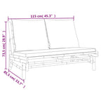 5-tlg. Garten-Lounge-Set mit Cremeweißen Kissen Bambus
