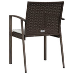 Gartenstühle mit Kissen 2 Stk. Braun 56,5x57x83 cm Poly Rattan