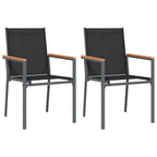 Gartenstühle 2 Stk. Schwarz 55x61,5x90 cm Textilene und Stahl