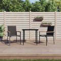 Gartenstühle 2 Stk. Schwarz 55x61,5x90 cm Textilene und Stahl
