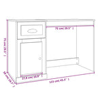 Schreibtisch mit Schublade Schwarz 115x50x75 cm Holzwerkstoff