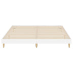 Bettgestell Hochglanz-Weiß 200x200 cm Holzwerkstoff