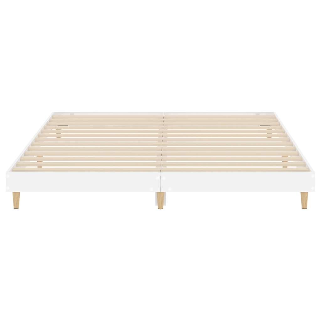 Bettgestell Hochglanz-Weiß 200x200 cm Holzwerkstoff