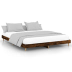Bettgestell ohne Matratze Räuchereiche 200x200 cm Holzwerkstoff
