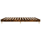 Bettgestell ohne Matratze Räuchereiche 200x200 cm Holzwerkstoff