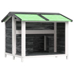 Hundehütte Grau 96x87x80,5 cm Massivholz Kiefer