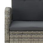 7-tlg. Garten-Essgruppe mit Kissen Grau Poly Rattan