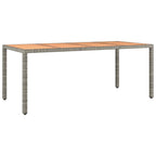 9-tlg. Garten-Essgruppe mit Kissen Grau Poly Rattan