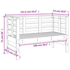 Gartenbank Schwarz 111,5x53x71 cm Massivholz Kiefer