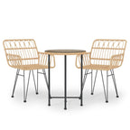 3-tlg. Garten-Essgruppe Poly Rattan