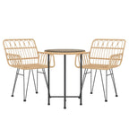 3-tlg. Garten-Essgruppe Poly Rattan