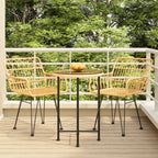 3-tlg. Garten-Essgruppe Poly Rattan
