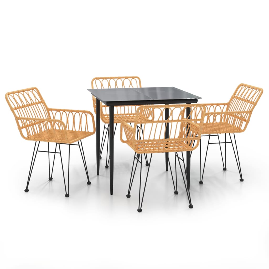 5-tlg. Garten-Essgruppe Poly Rattan