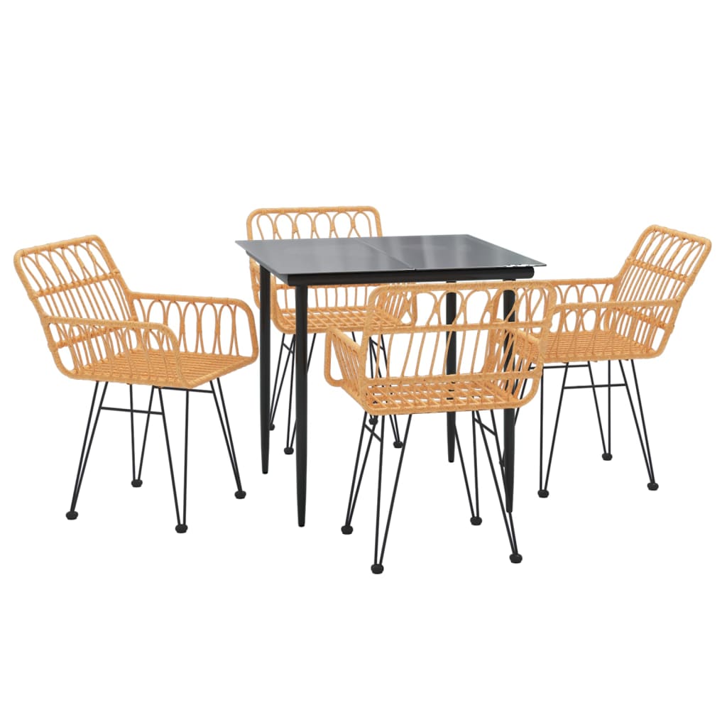 5-tlg. Garten-Essgruppe Poly Rattan