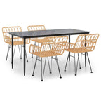 5-tlg. Garten-Essgruppe Poly Rattan