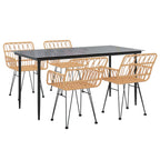 5-tlg. Garten-Essgruppe Poly Rattan