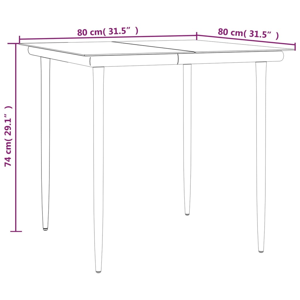 5-tlg. Garten-Essgruppe Schwarz Poly Rattan