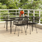 5-tlg. Garten-Essgruppe Schwarz Poly Rattan