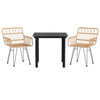 3-tlg. Garten-Essgruppe Poly Rattan